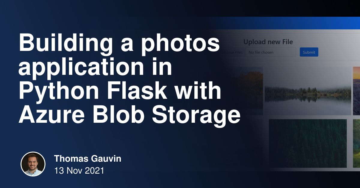 Building A Photos Application In Python Flask With Azure Blob Storage